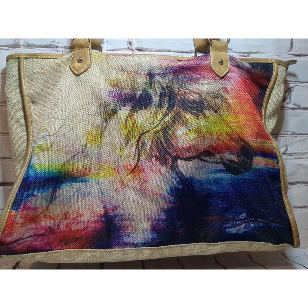 MONTANA WEST‎ Purse Weekender Bag Large Western Horse Tote Handbag Soft Canvas - Picture 2 of 7
